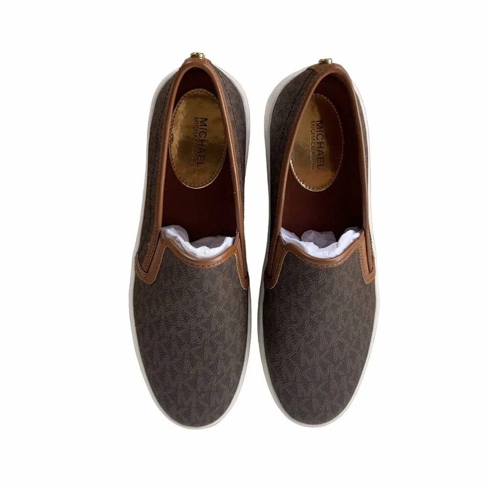⭐Michael Kors Teddi Slip On Size 8 Womens Platform Shoes Casual Sneakers Brown⭐_9